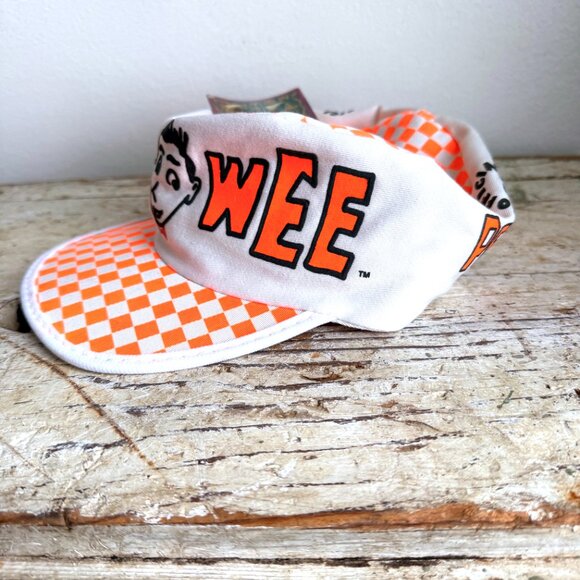 Peewee Hermans Playhouse Checkered Cap - Orange and White, DEADSTOCK NWT Vintage - Picture 5 of 9